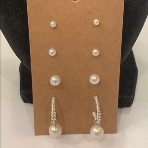 💐6/25 ball post and ball and hoop earrings